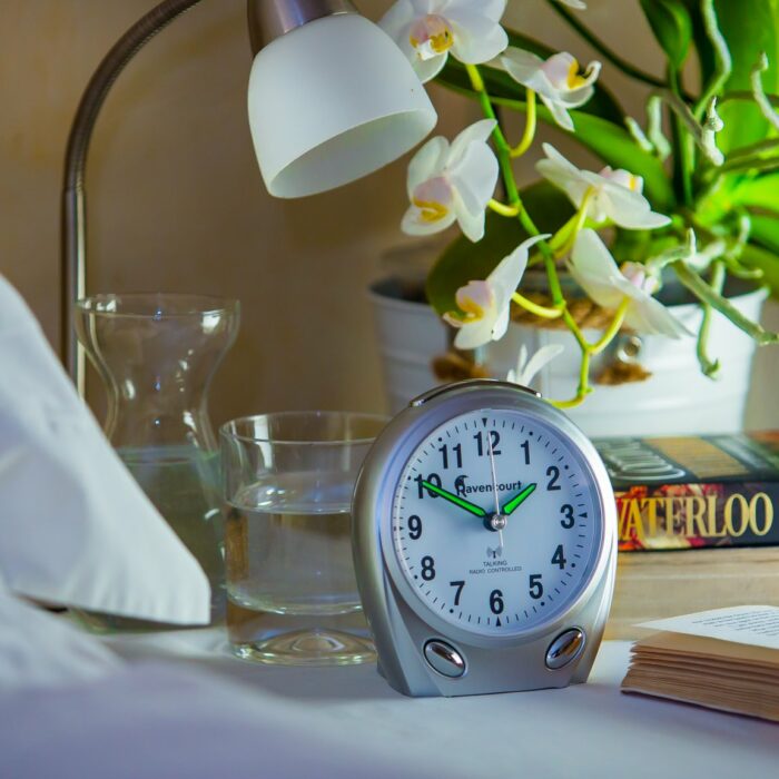 Talking Radio Controlled Alarm Clock Silver - Image 2